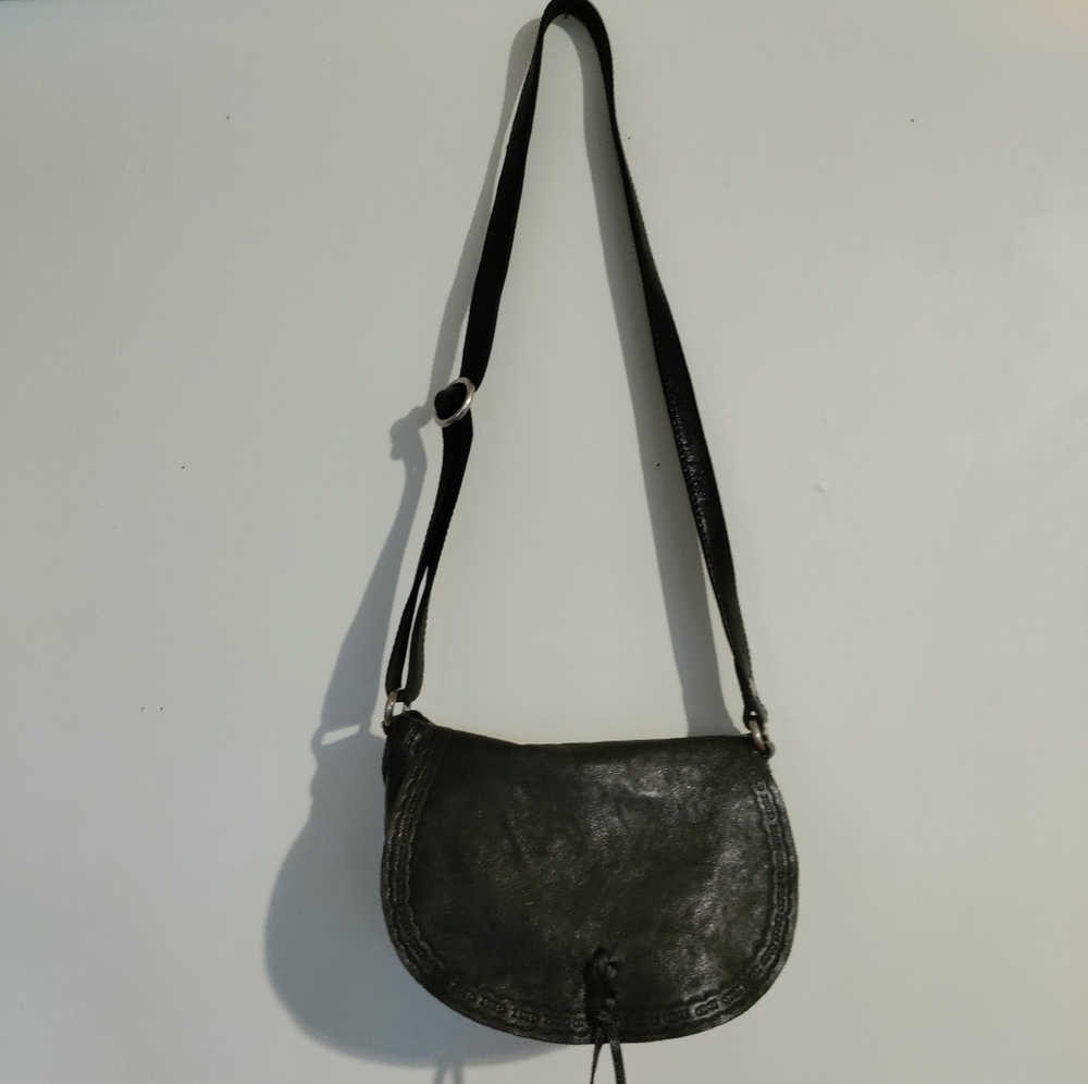 Lucky Brand Drk Chocolate Black Leather Crossbody - Picture 2 of 15